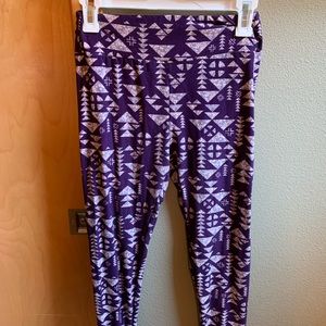 LuLaRoe Purple Geometric Patterned Leggings